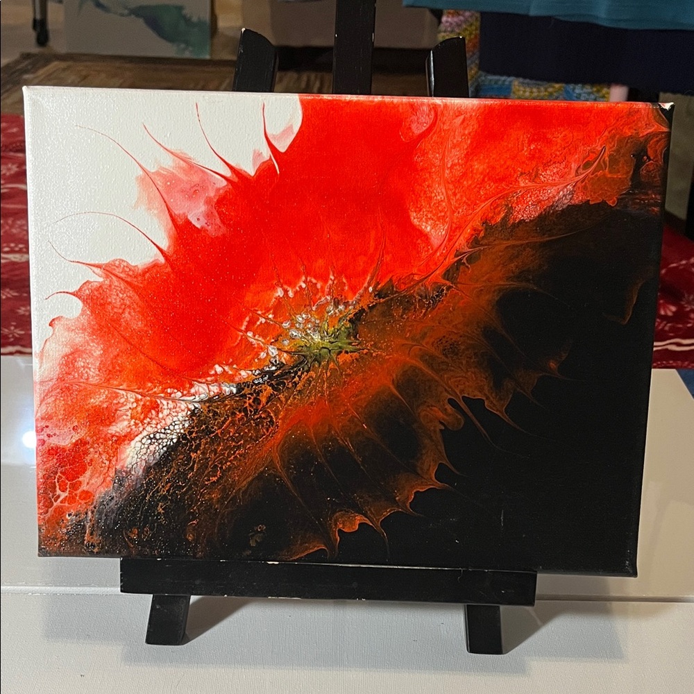Abstract Red and Black Canvas Art